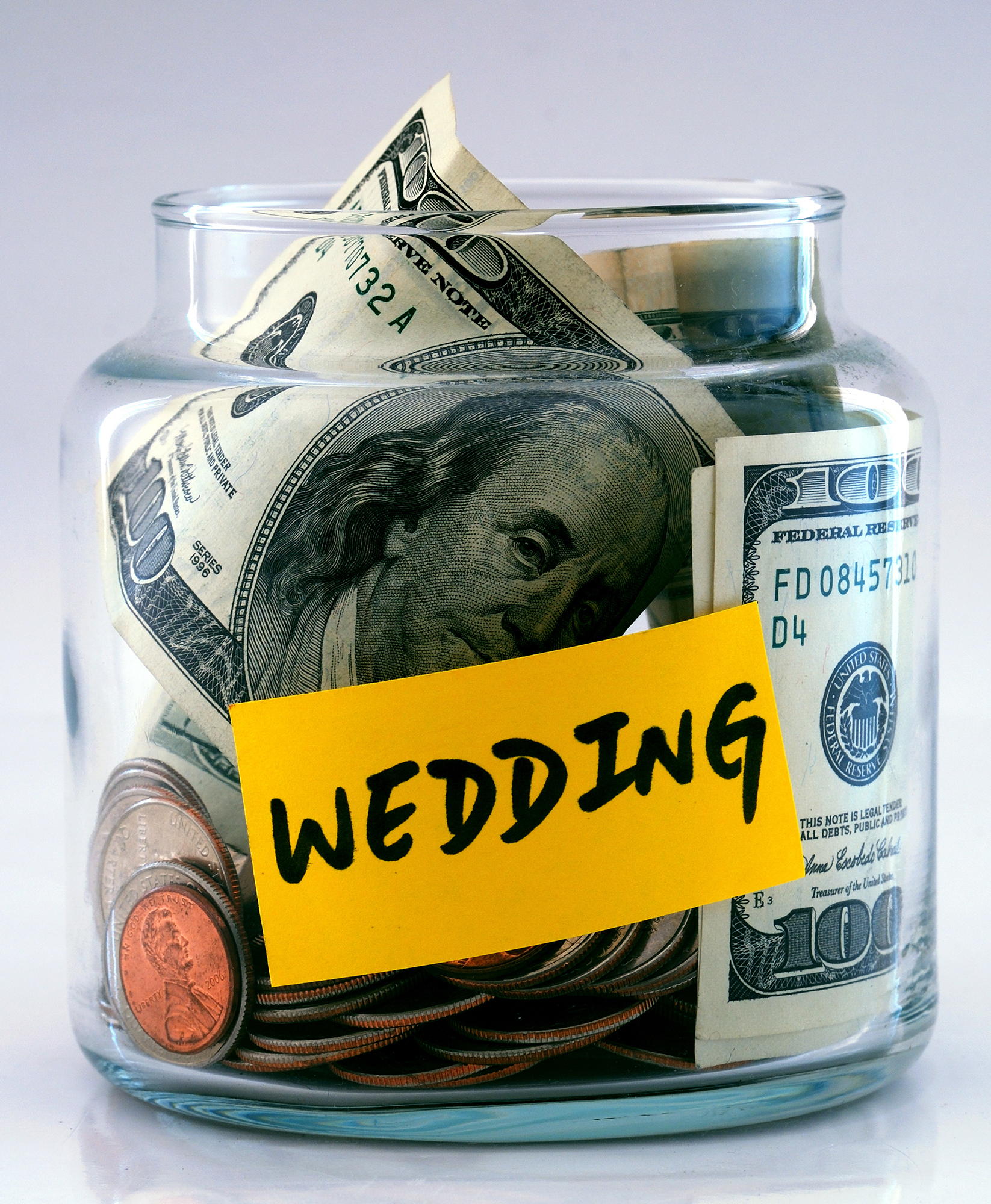 Wedding savings in glass jar